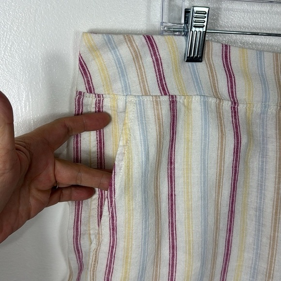 GAP Women's XXL Linen Short Dotted Sun Stripe Multi Pull On Pockets NWT - Picture 11 of 14